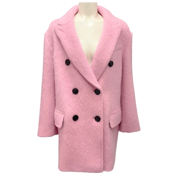STAND STUDIO PINK BRUSHED WOOL ESME JACKET - Picture 1 of 7
